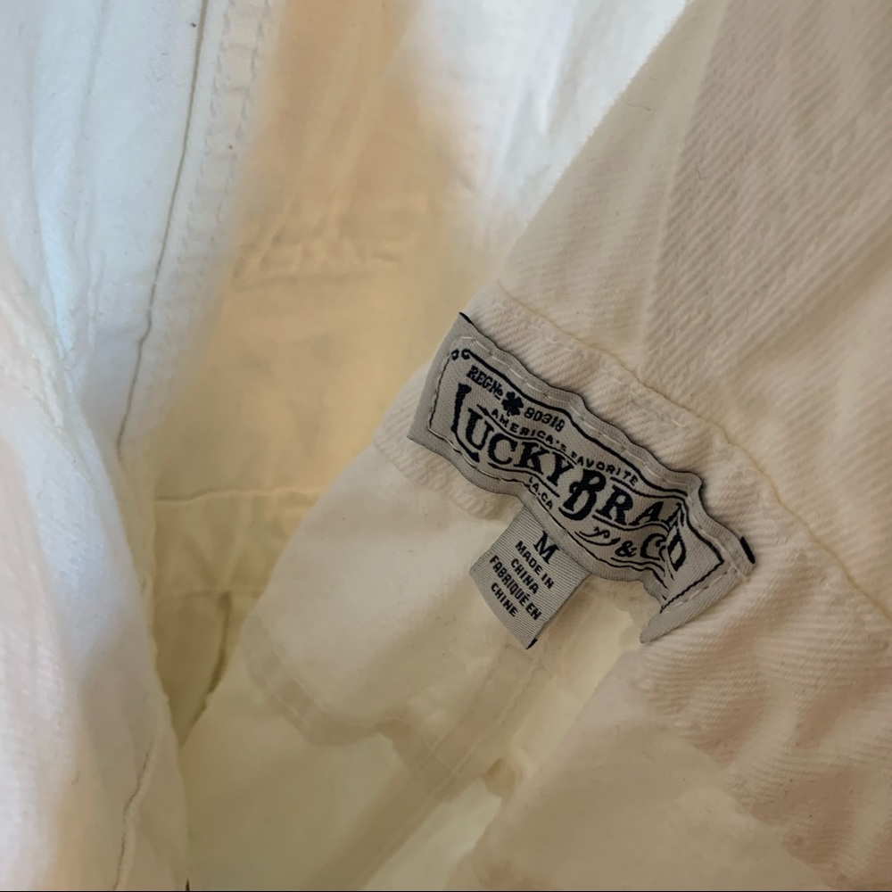 NWT Lucky Brand White Denim Shortalls (Short Overalls) - Size M - Picture 6 of 11